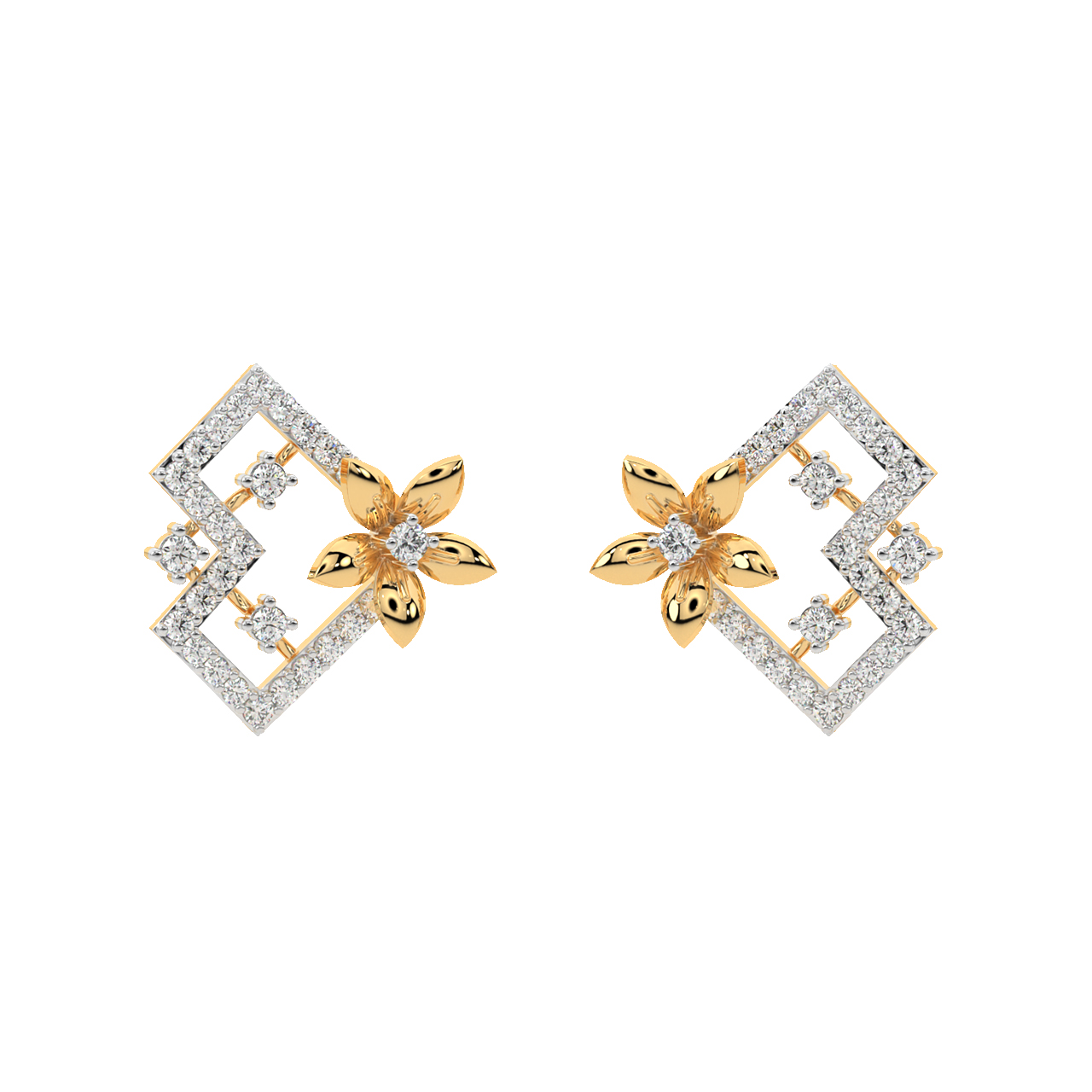 Lucas Round Diamond Stud Earrings